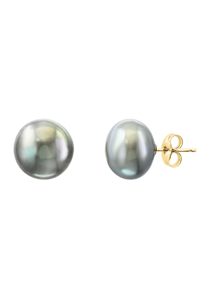 Freshwater Pearl stud Earrings in 14K Yellow Gold