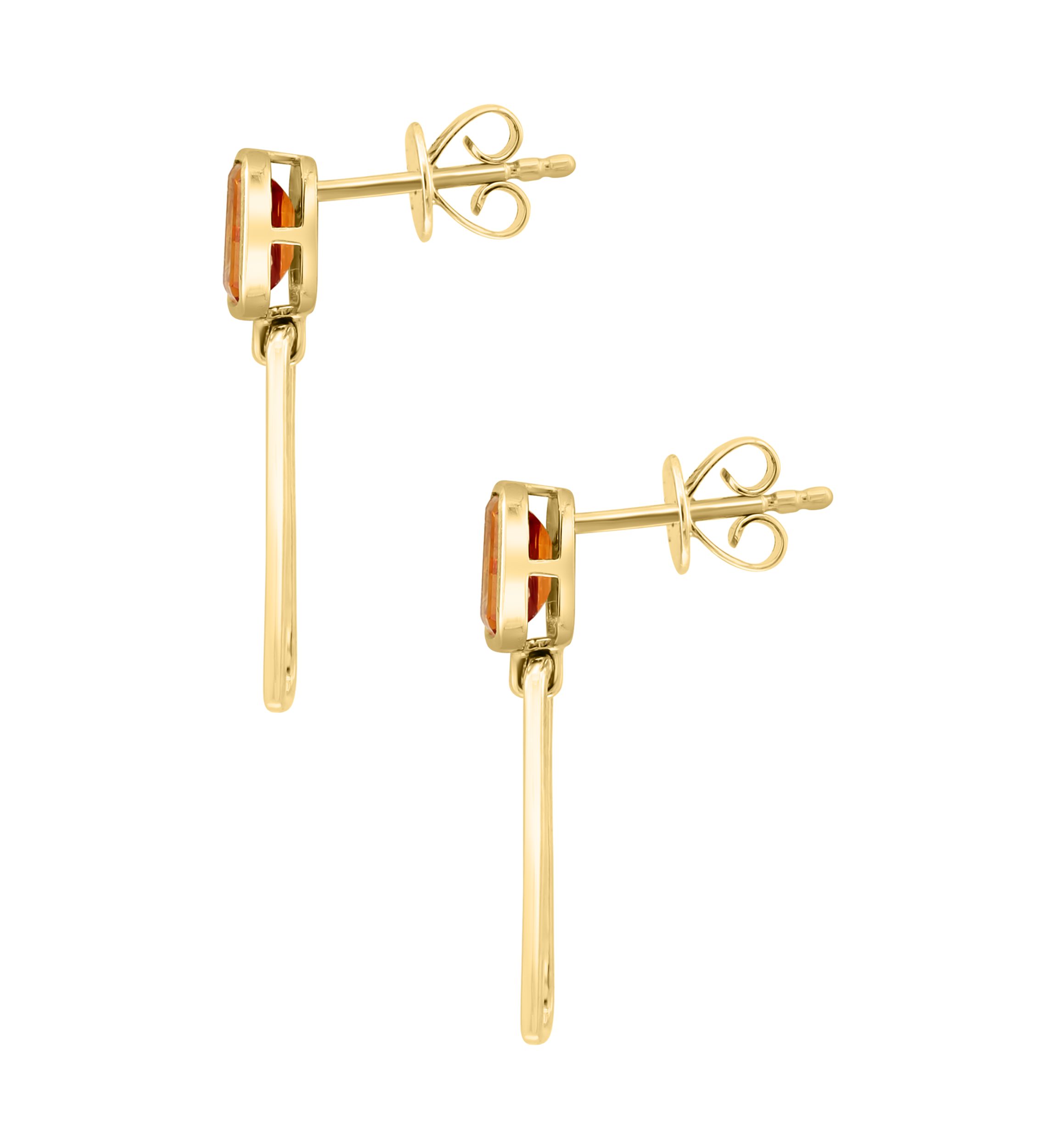 Citrine Drop Earrings in 14K Yellow Gold
