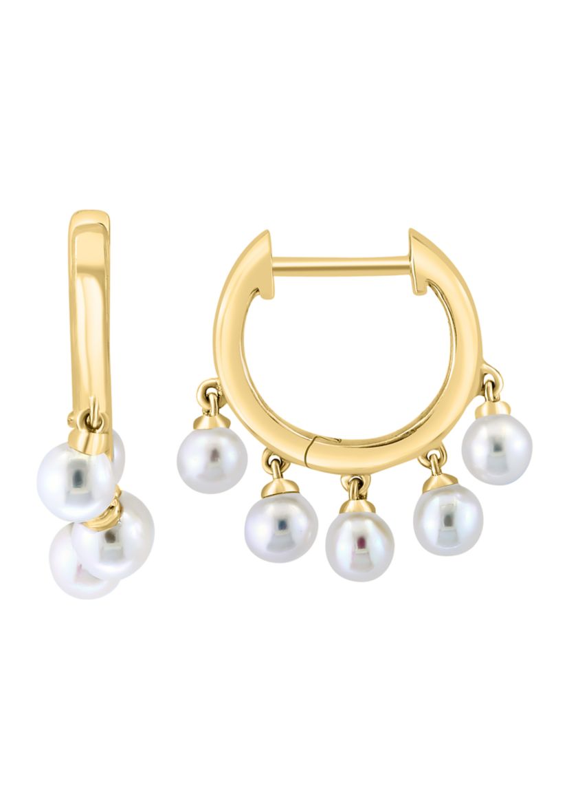 Freshwater Pearl Earrings in 14K Yellow Gold