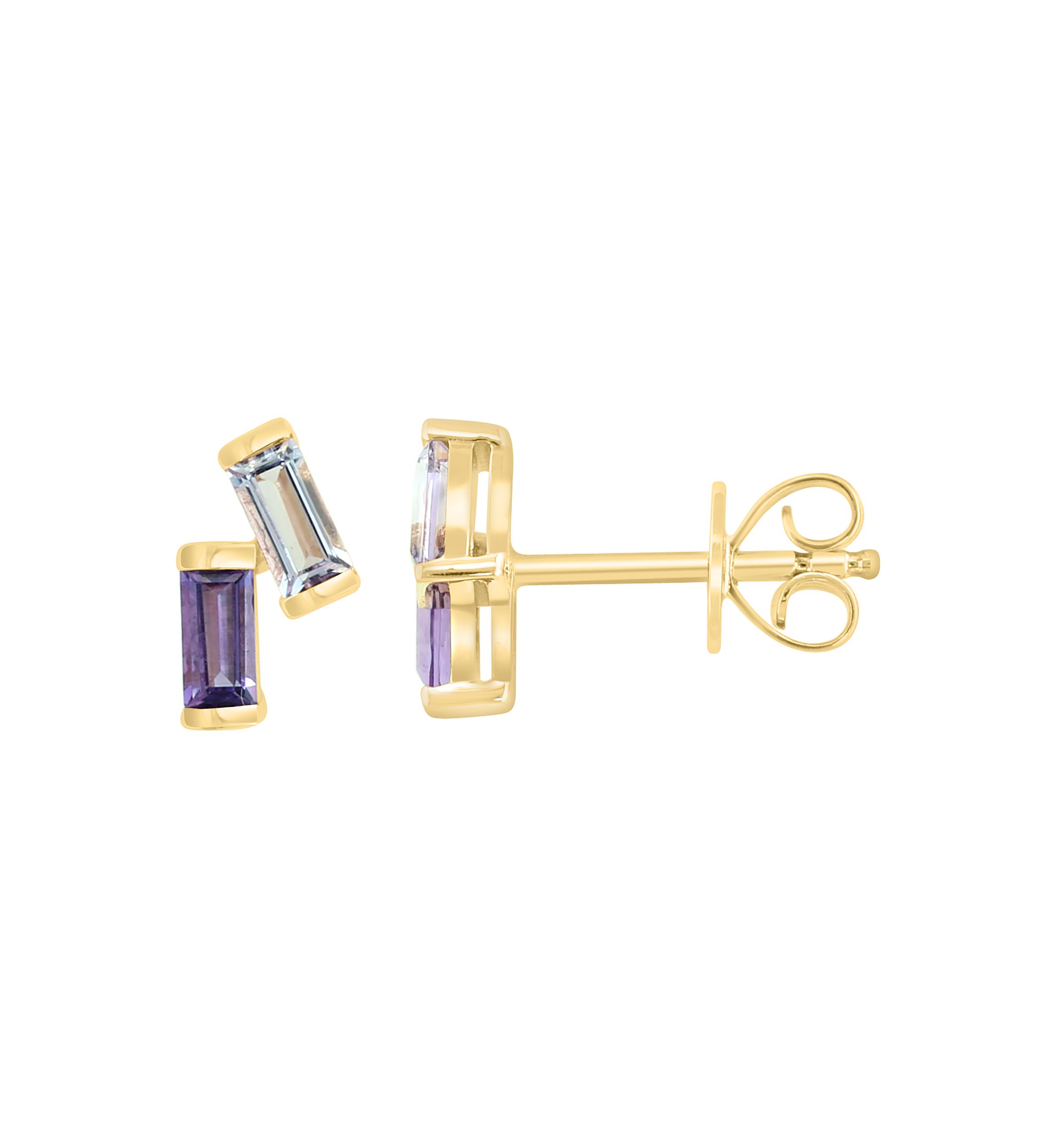 3/8 ct. t.w. Amethyst, Pink Amethyst Earrings in 14K Yellow Gold