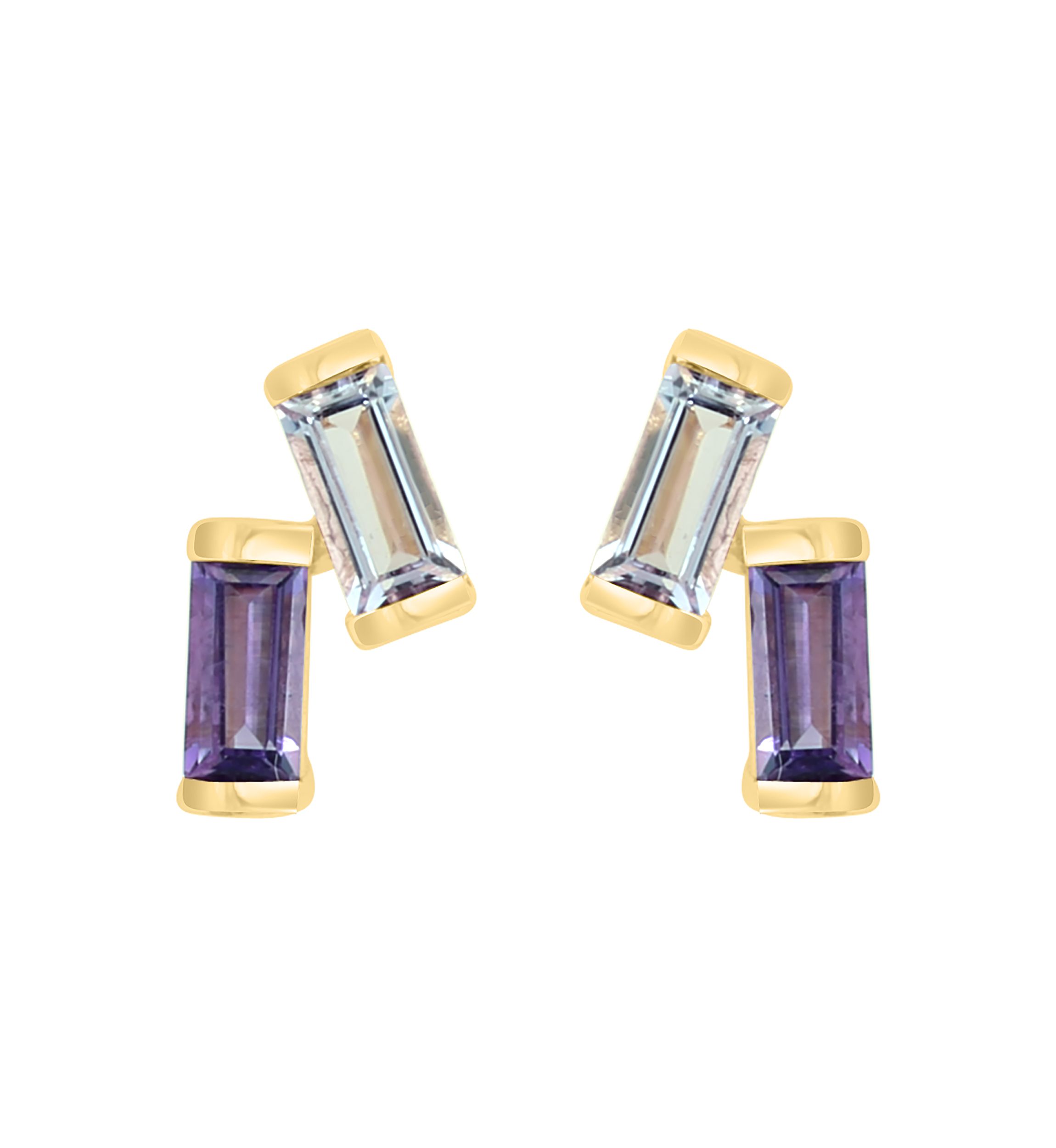 3/8 ct. t.w. Amethyst, Pink Amethyst Earrings in 14K Yellow Gold