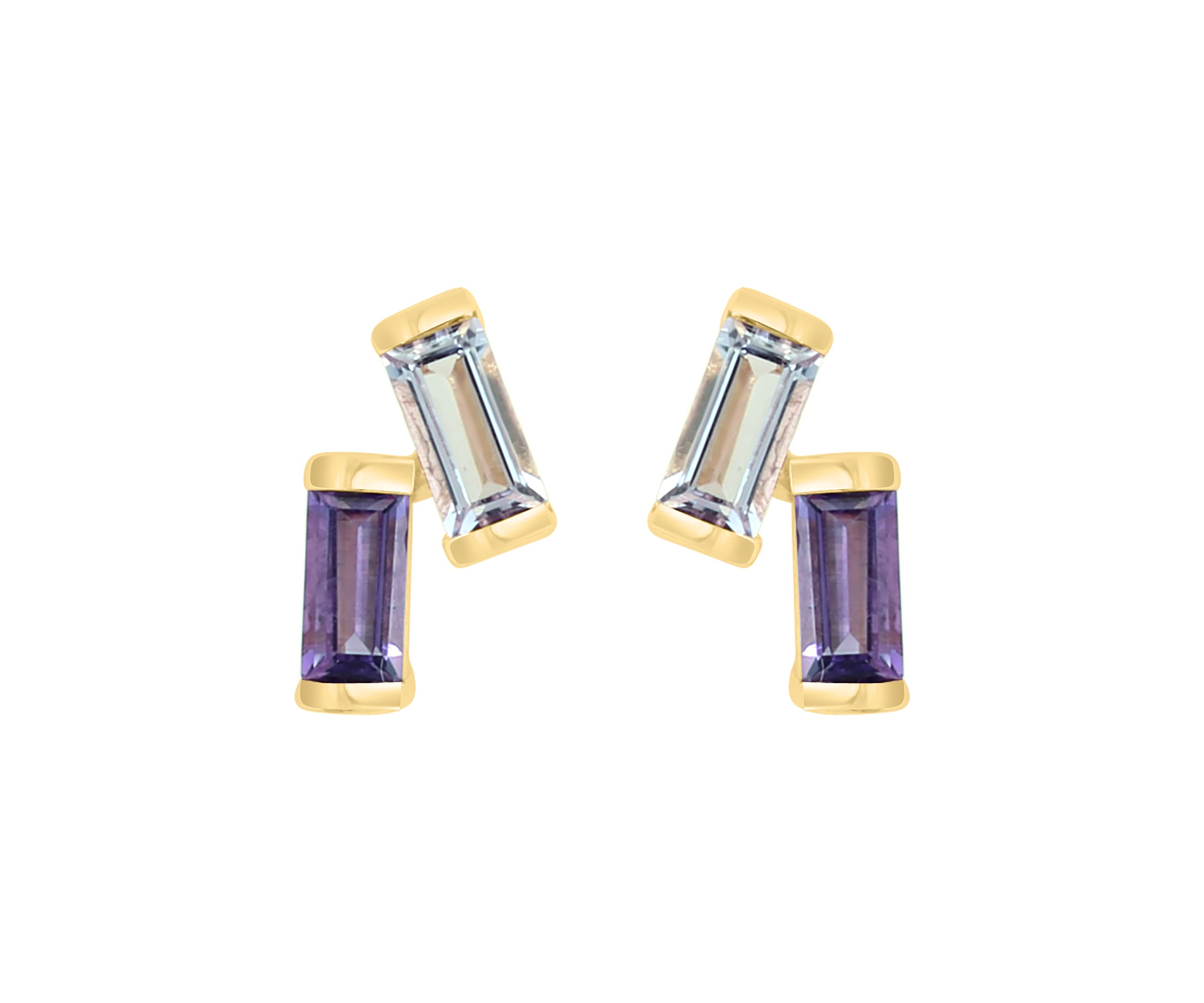 3/8 ct. t.w. Amethyst, Pink Amethyst Earrings in 14K Yellow Gold