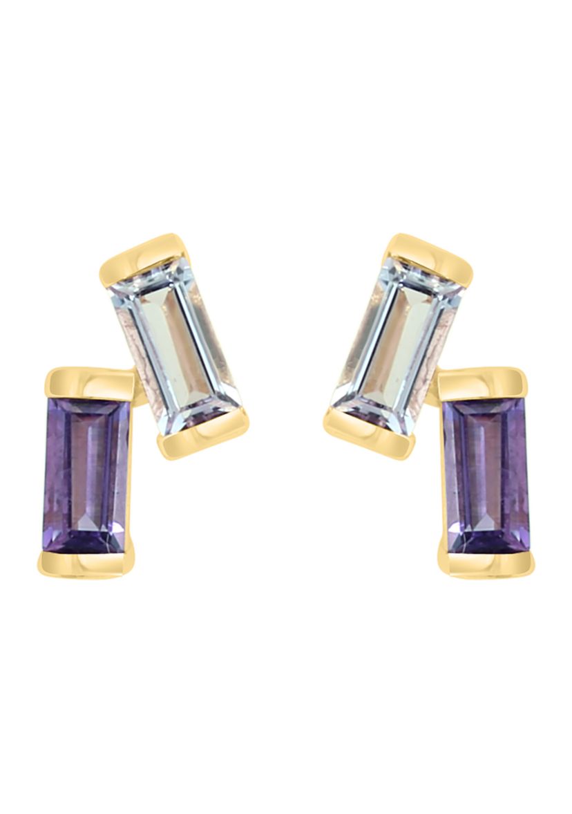 3/8 ct. t.w. Amethyst, Pink Amethyst Earrings in 14K Yellow Gold