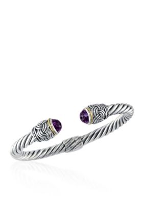Effy Amethyst Bangle In Sterling Silver And 18K Yellow Gold