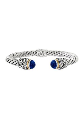 Effy 18K Yellow Gold Blue Topaz Hinge Bangle Bracelet, 7 in