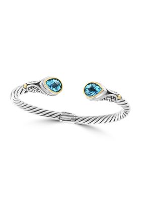 Effy Blue Topaz Bangle Bracelet In 18K Sterling Silver