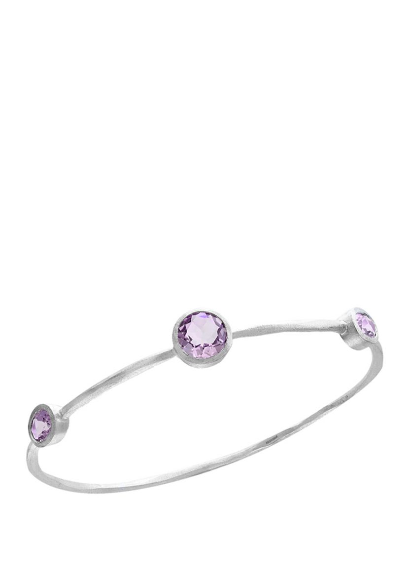 4.2 ct. t.w. Sterling Silver Amethyst Bangle