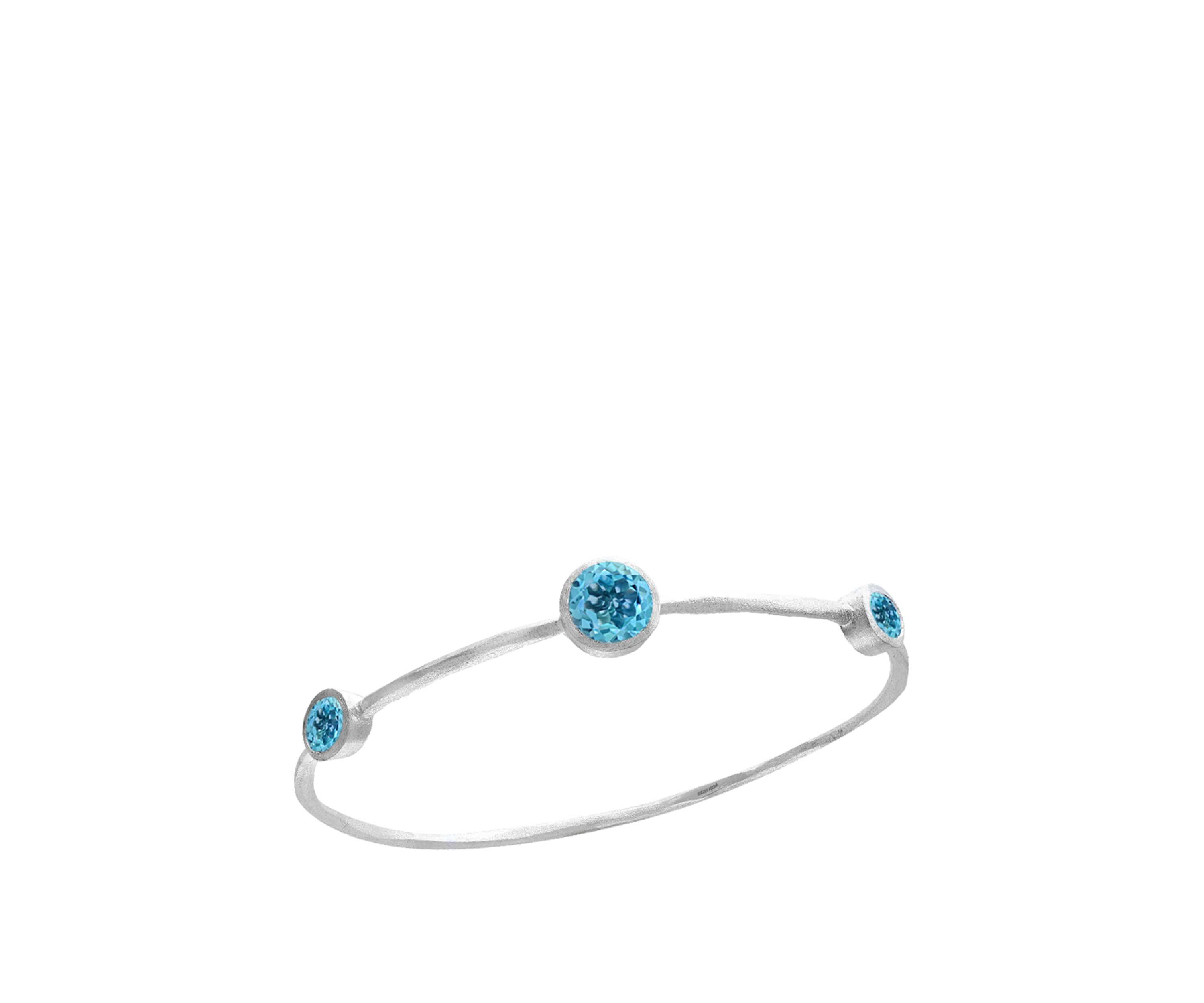  5.25 ct. t.w. Blue Topaz Bangle in Sterling Silver 