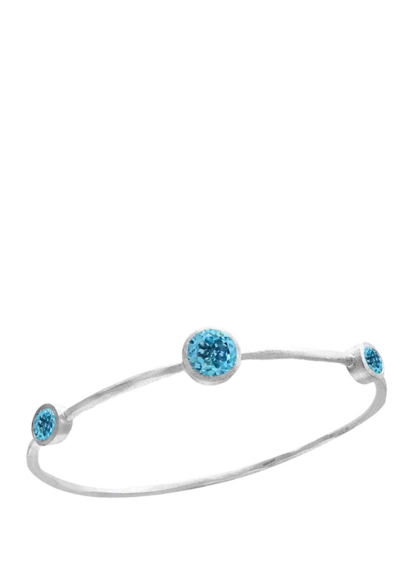  5.25 ct. t.w. Blue Topaz Bangle in Sterling Silver 