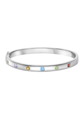 Effy Sterling Silver Amethyst Blue Topaz Citrine Garnet Periodt Bangle, 7.25 in