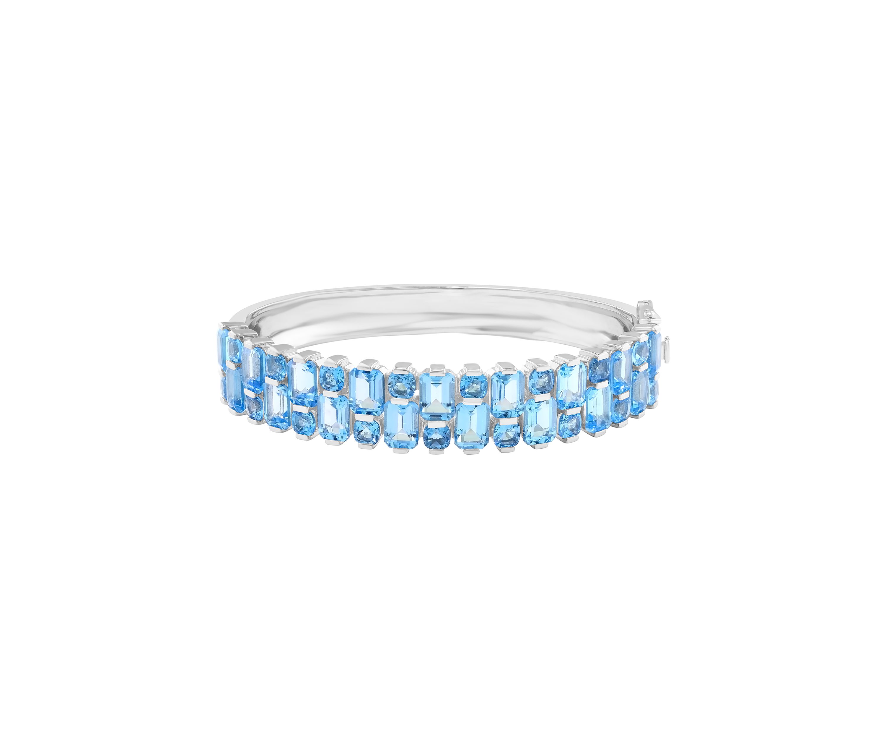 Sterling Silver, Blue Topaz Bangle 