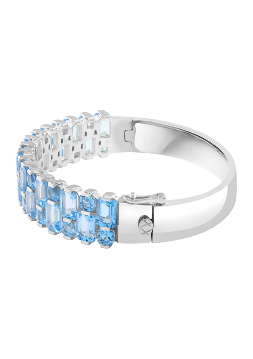 Sterling Silver, Blue Topaz Bangle 