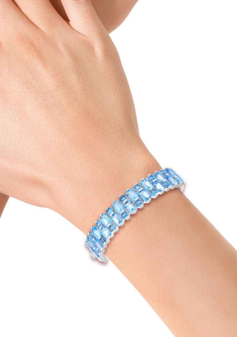 Sterling Silver, Blue Topaz Bangle 