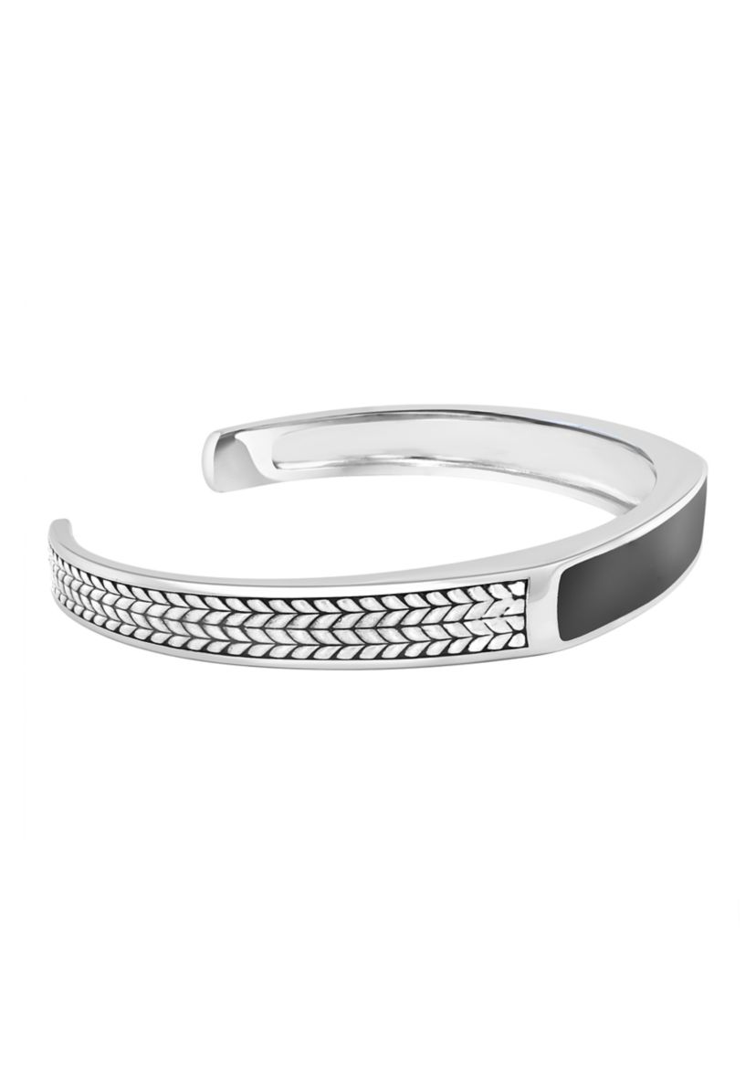 アクセサリー Llife FLAQUE BANGLE SILVER Effy® Onyx Bangle Bracelet in Sterling Silver | Belk