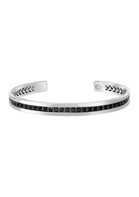 Effy Men's Sterling Silver Black Spinel Bangle, 7
