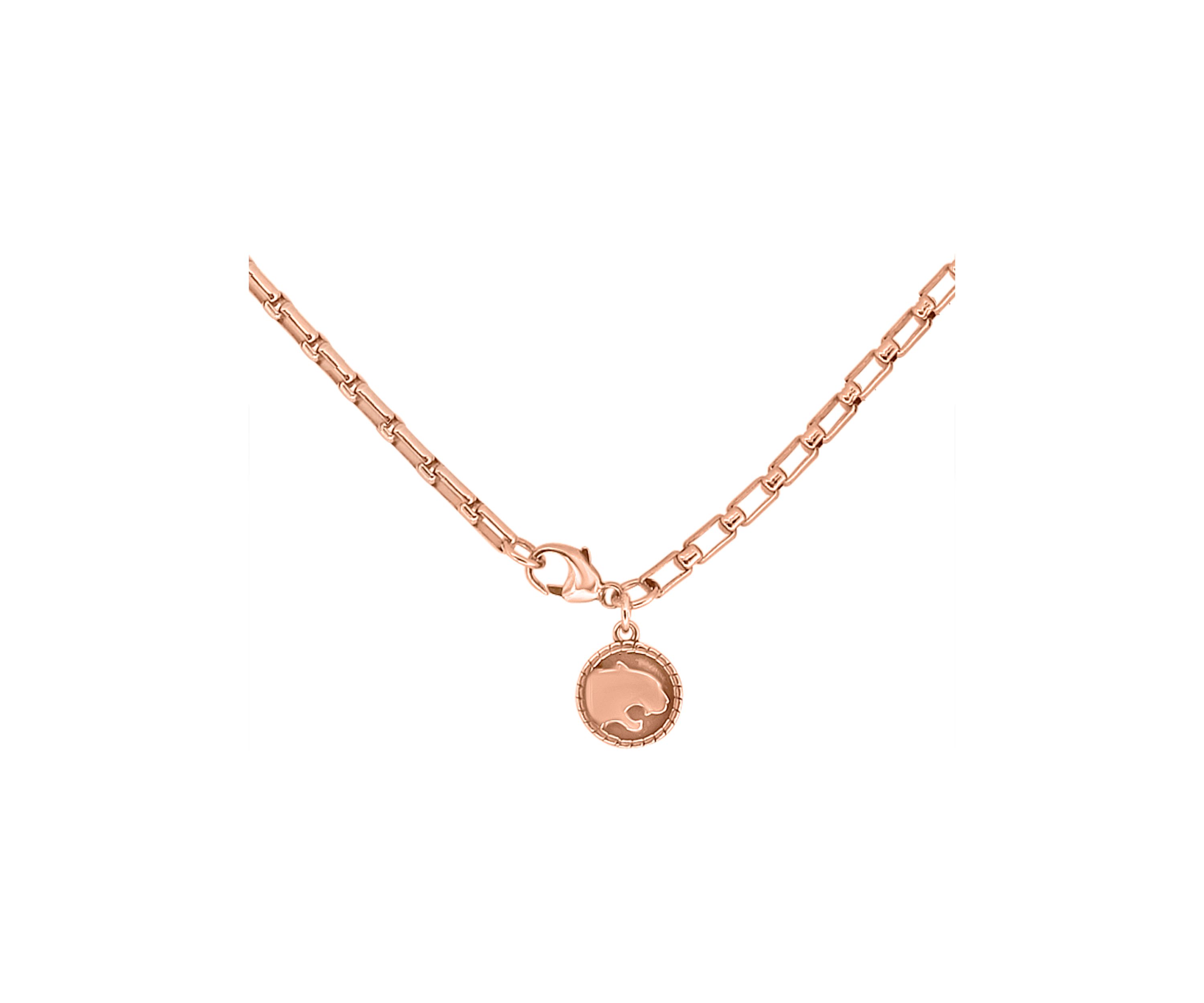 Mens Chain Necklace in Rose Gold over Sterling Silver