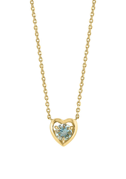 Effy® 925 Gold Plated Silver Aquamarine Necklace