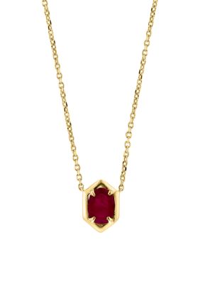 Effy 925 Gold Plated Silver Ruby Oval Necklace, Yellow, 16 in -  0617892815874