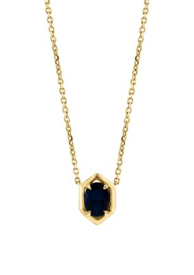 Effy 925 Gold Plated Silver Sapphire Oval Necklace, Yellow, 16 in -  0617892815881