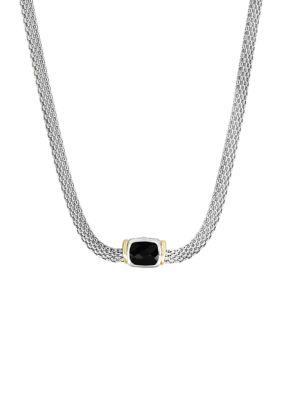 Effy Onyx Cable Necklace In 18K Sterling Silver