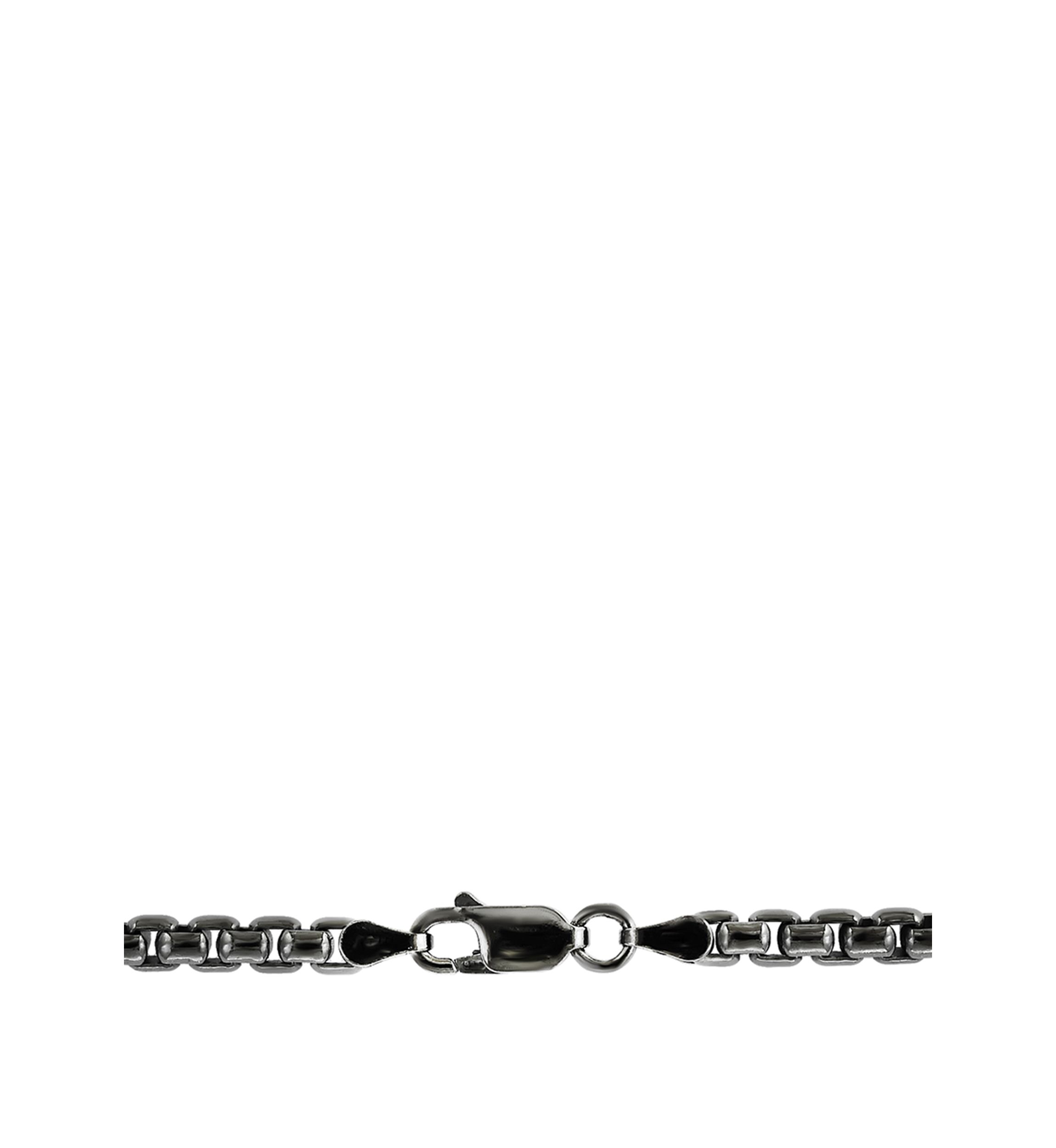 Mens 24 Inch Sterling Silver with Black Rhodium Chain