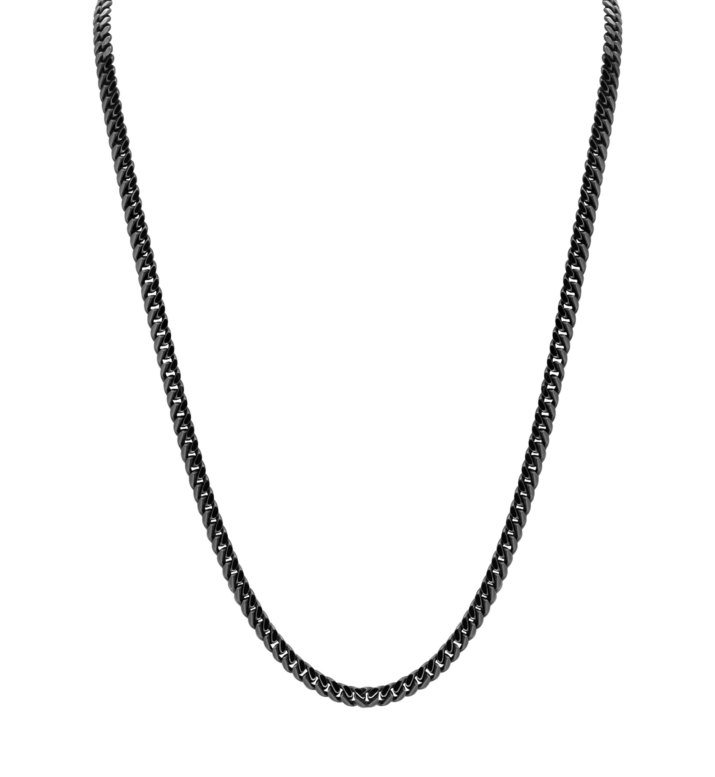 	  Sterling Silver Thin Black Chain 