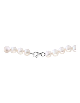 NEW long 46" 7-8mm baroque white freshwater pearl necklace AA 