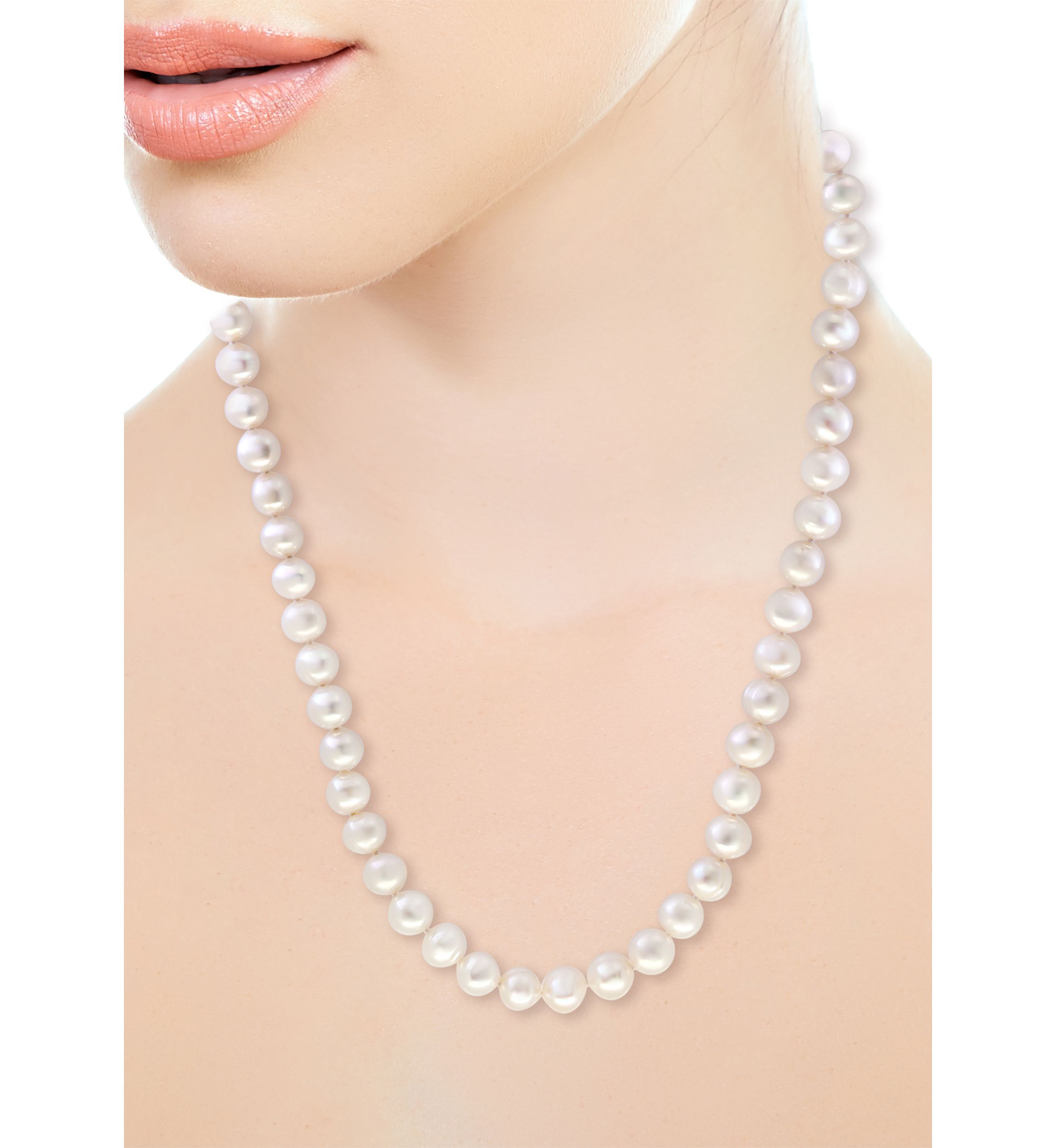 7-8 Millimeter White Freshwater Pearl Necklace