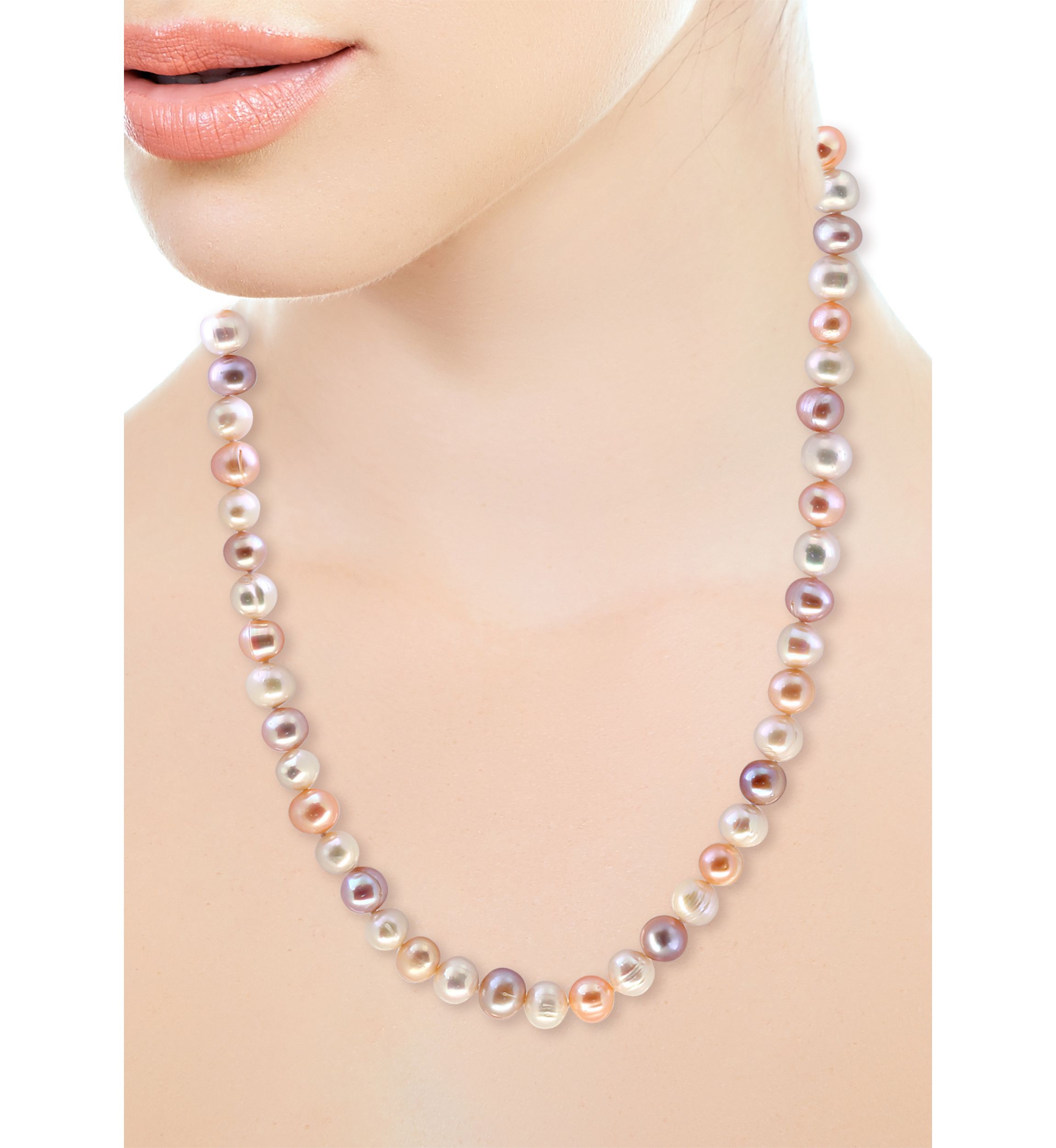  7-8 Millimeter Multi-Hued Freshwater Pearl Necklace