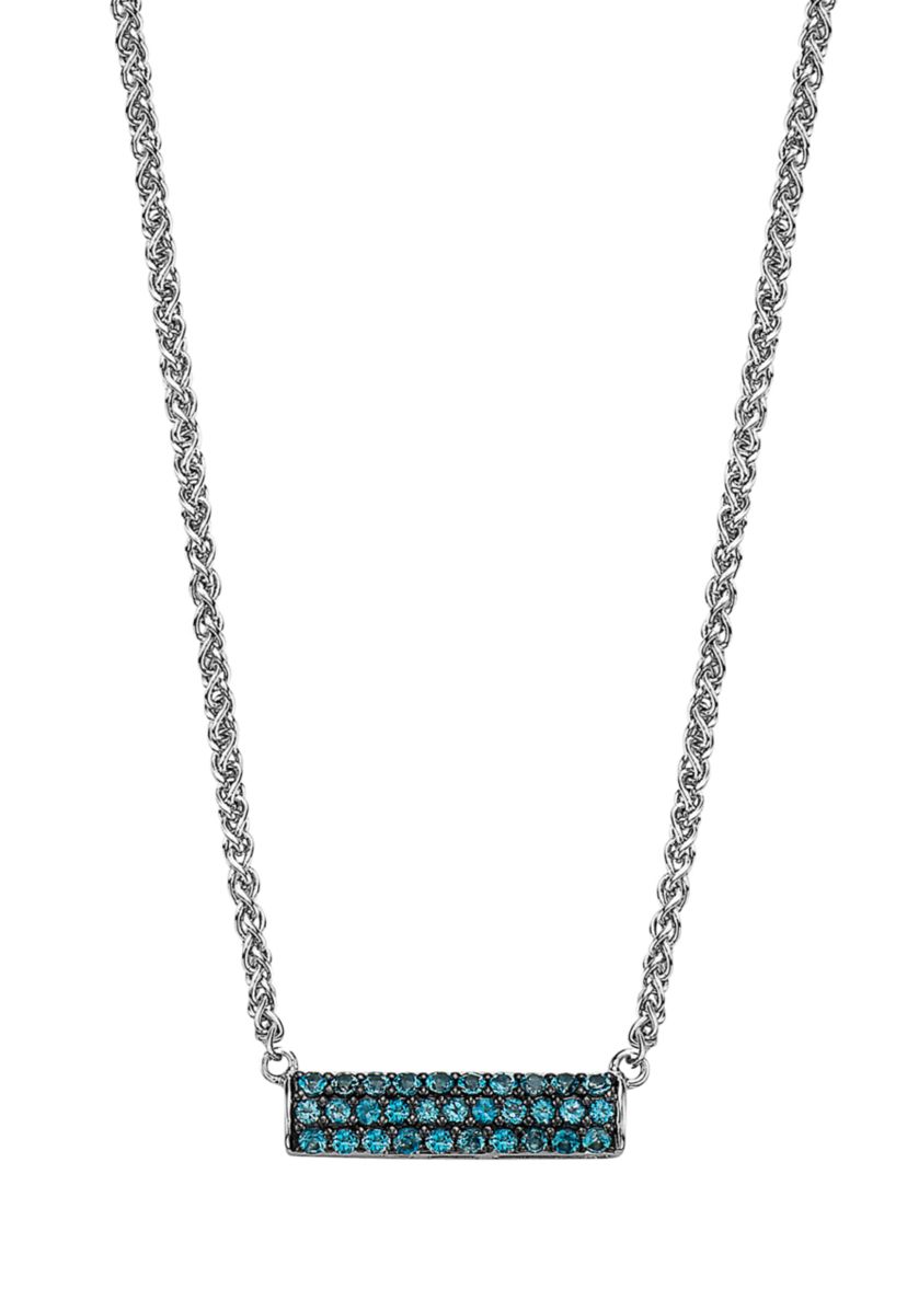 Sterling Silver London Blue Topaz Necklace 