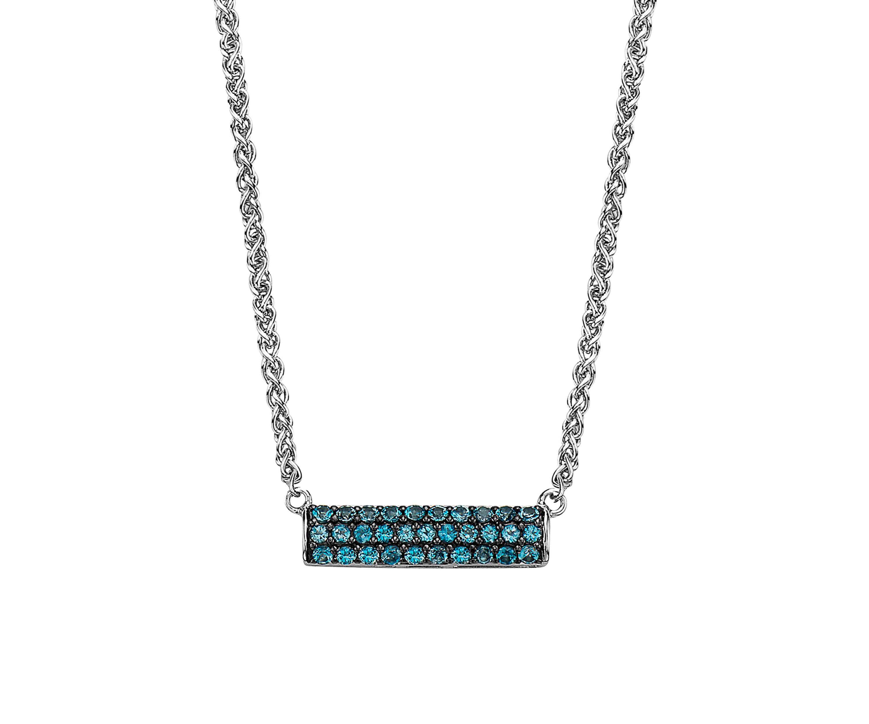 Sterling Silver London Blue Topaz Necklace 