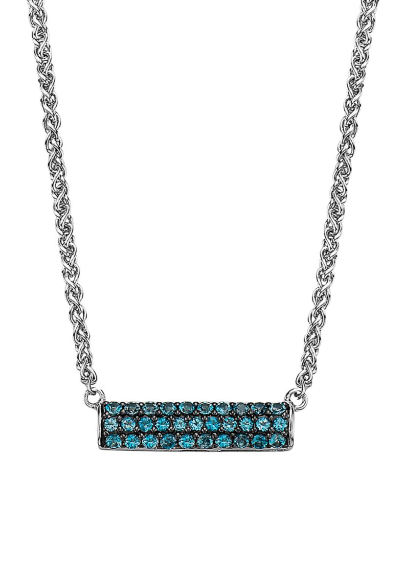 Sterling Silver London Blue Topaz Necklace 