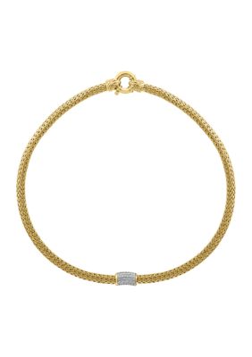 Effy 5/8 Ct. T.w. Diamond Necklace In Gold Plated Sterling Silver