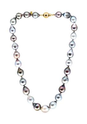 Effy Black Tahitian Pearl Necklace In Sterling Silver, 16 In -  0617892776717