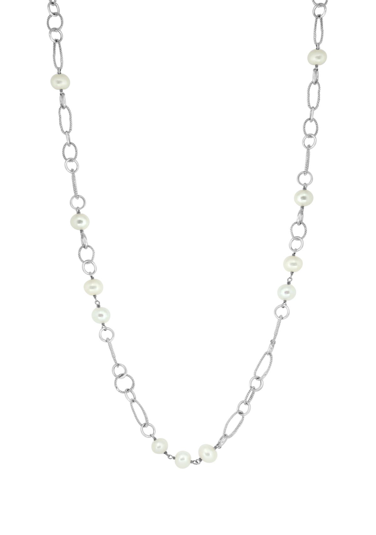 Freshwater Pearl Necklace in Sterling Silver