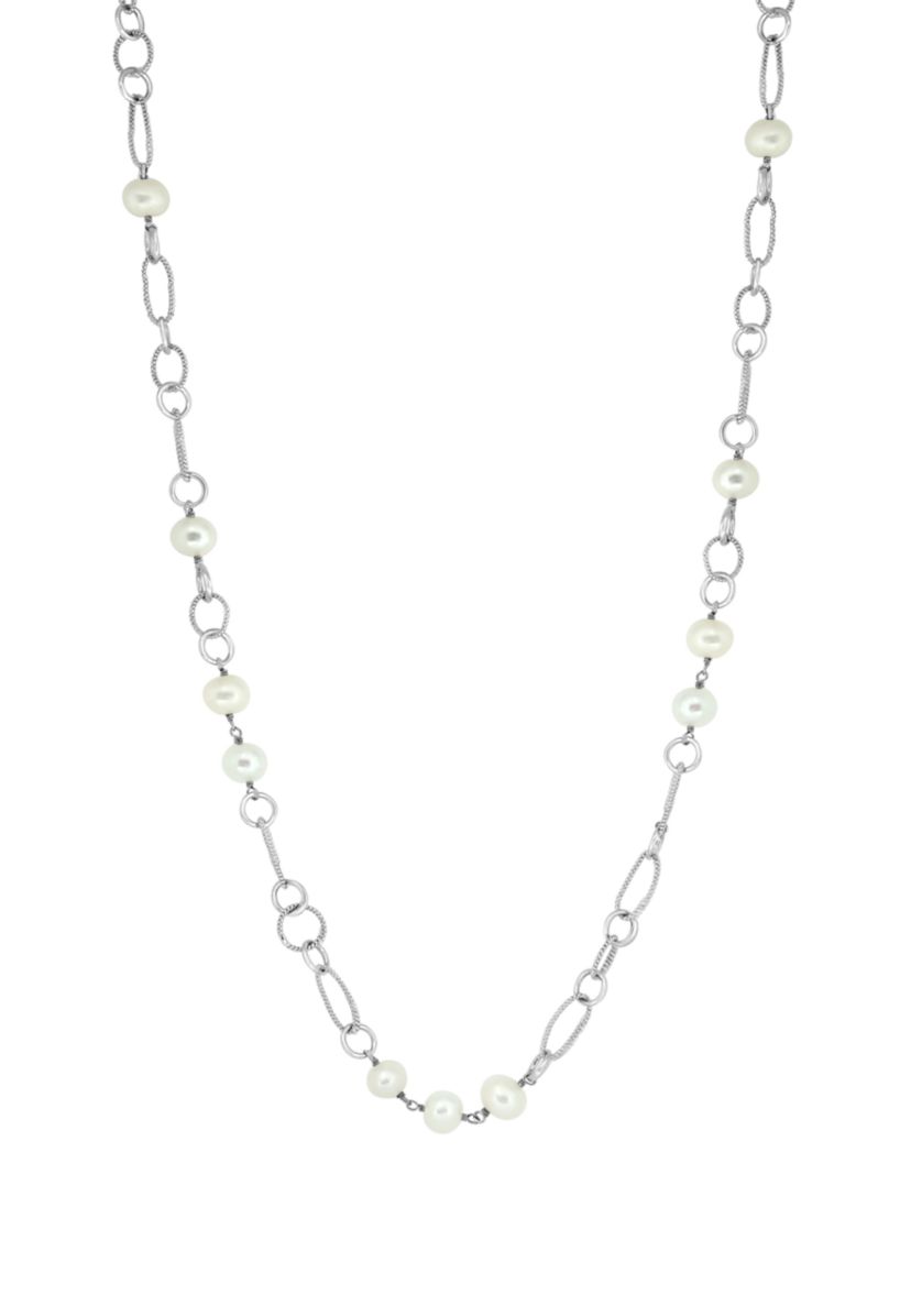 Freshwater Pearl Necklace in Sterling Silver