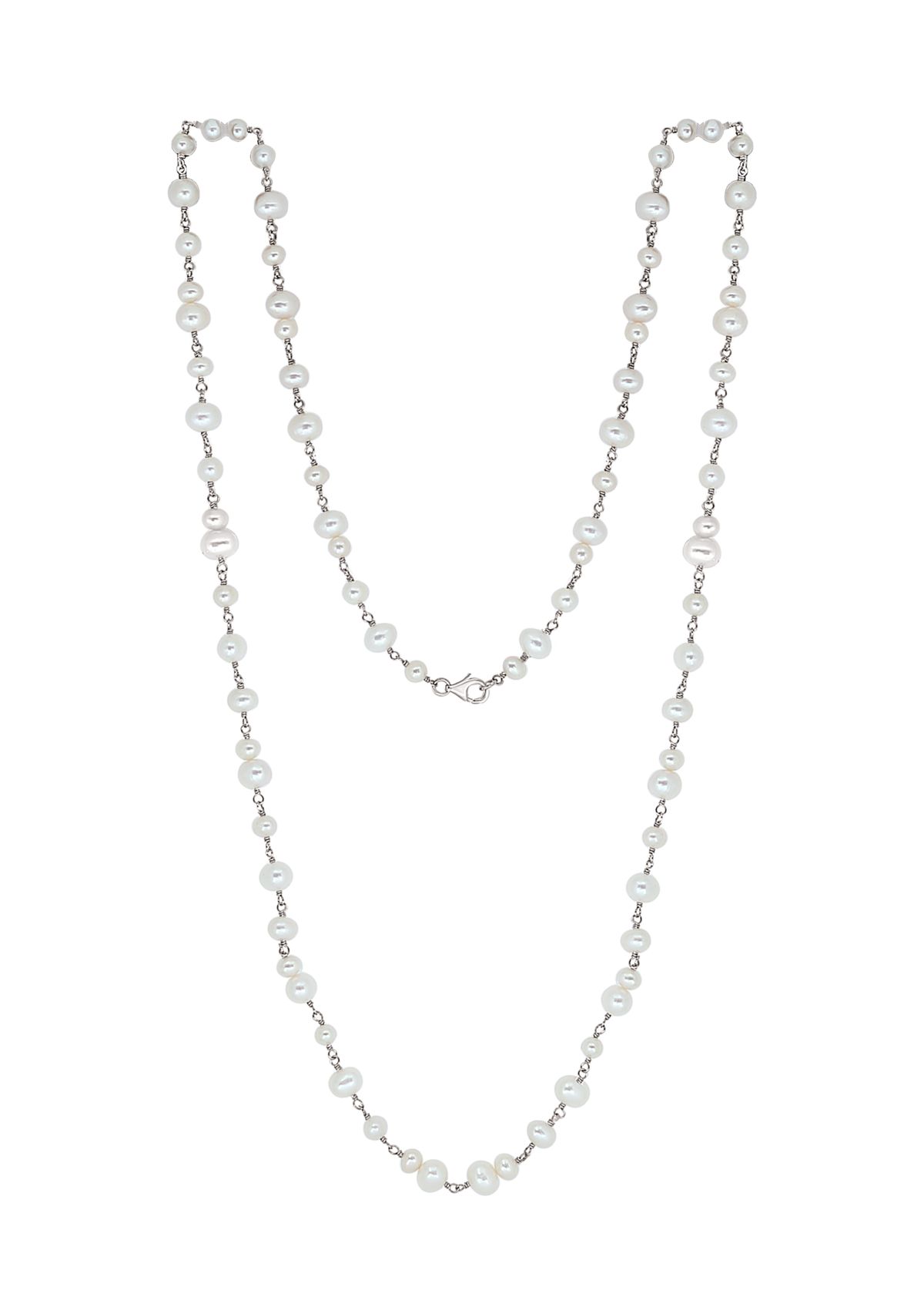 Sterling Silver Freshwater Pearl 35" Necklace
