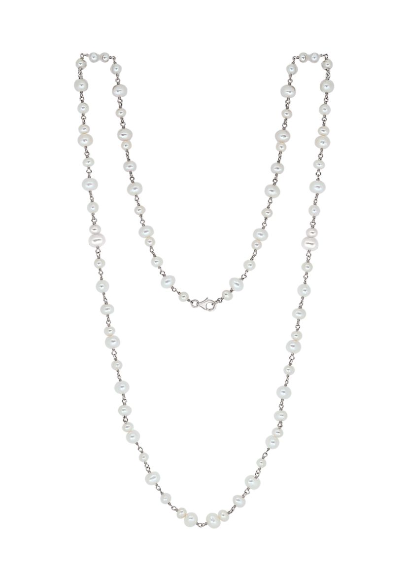 Sterling Silver Freshwater Pearl 35" Necklace