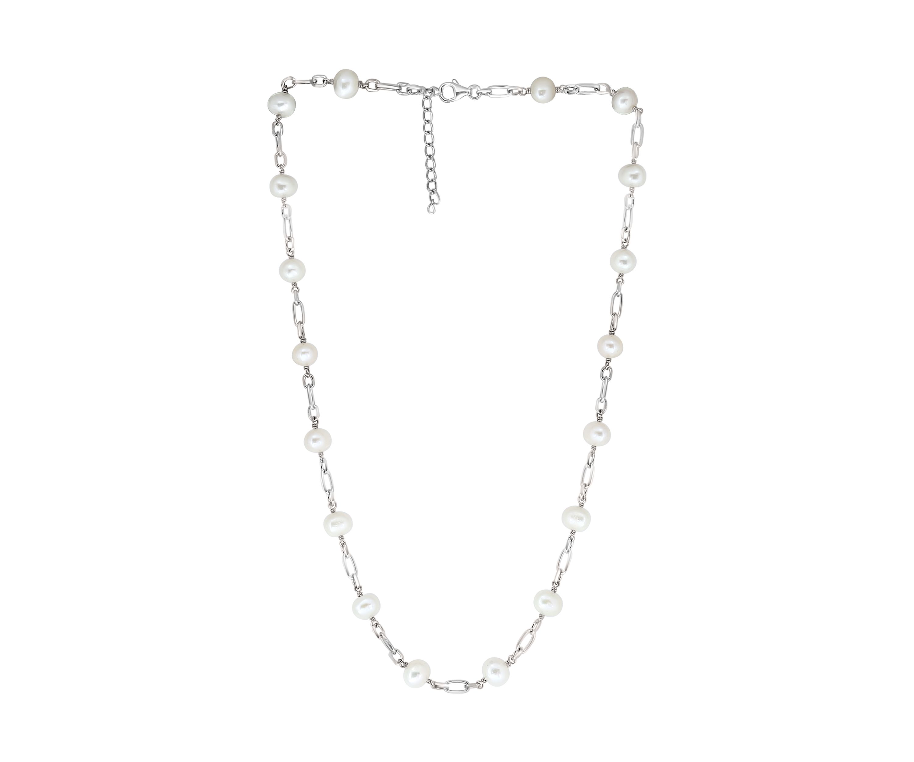 Sterling Silver Freshwater Pearl 20-22" Necklace