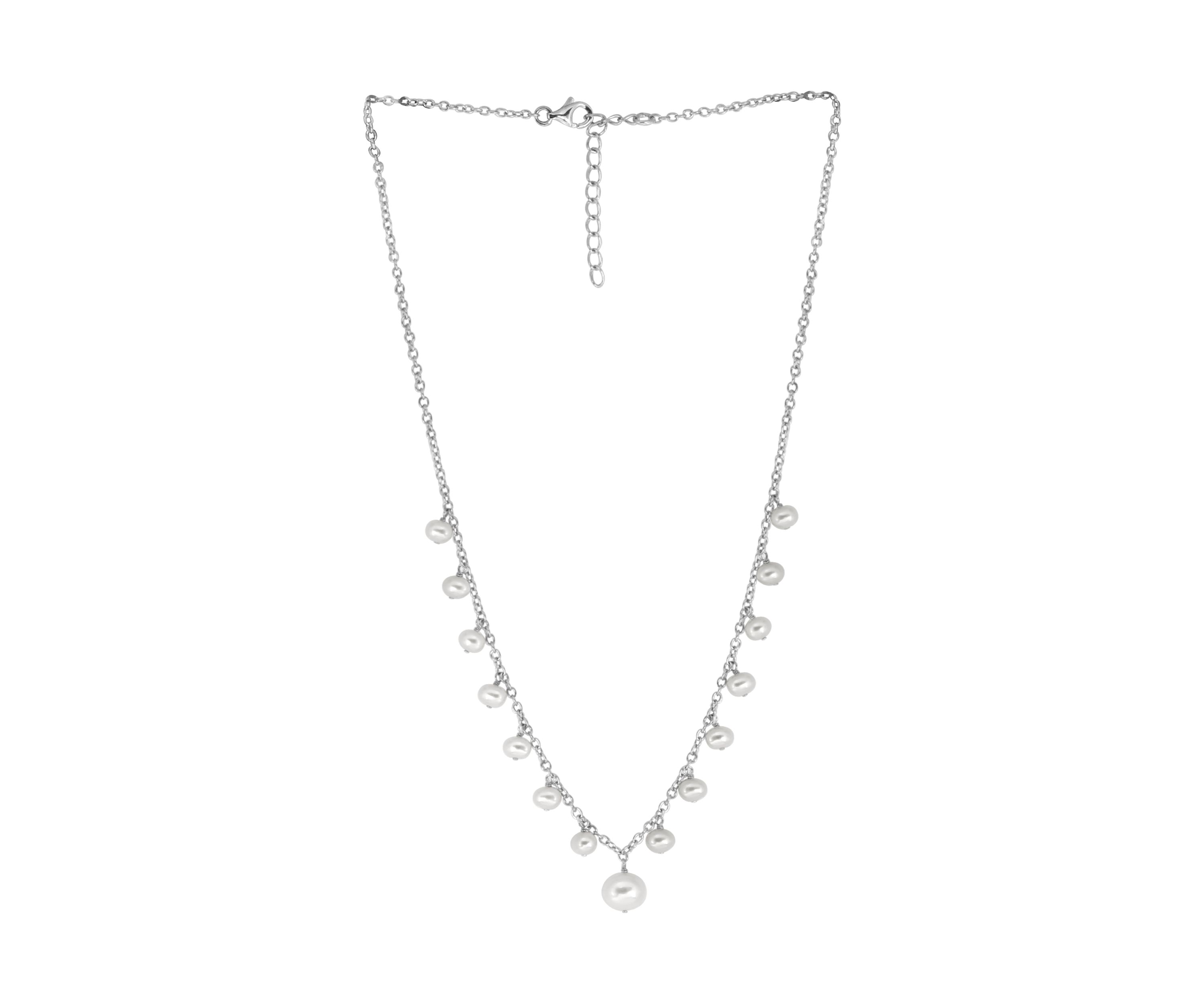 Sterling Silver 18-20" Freshwater Pearl Necklace 