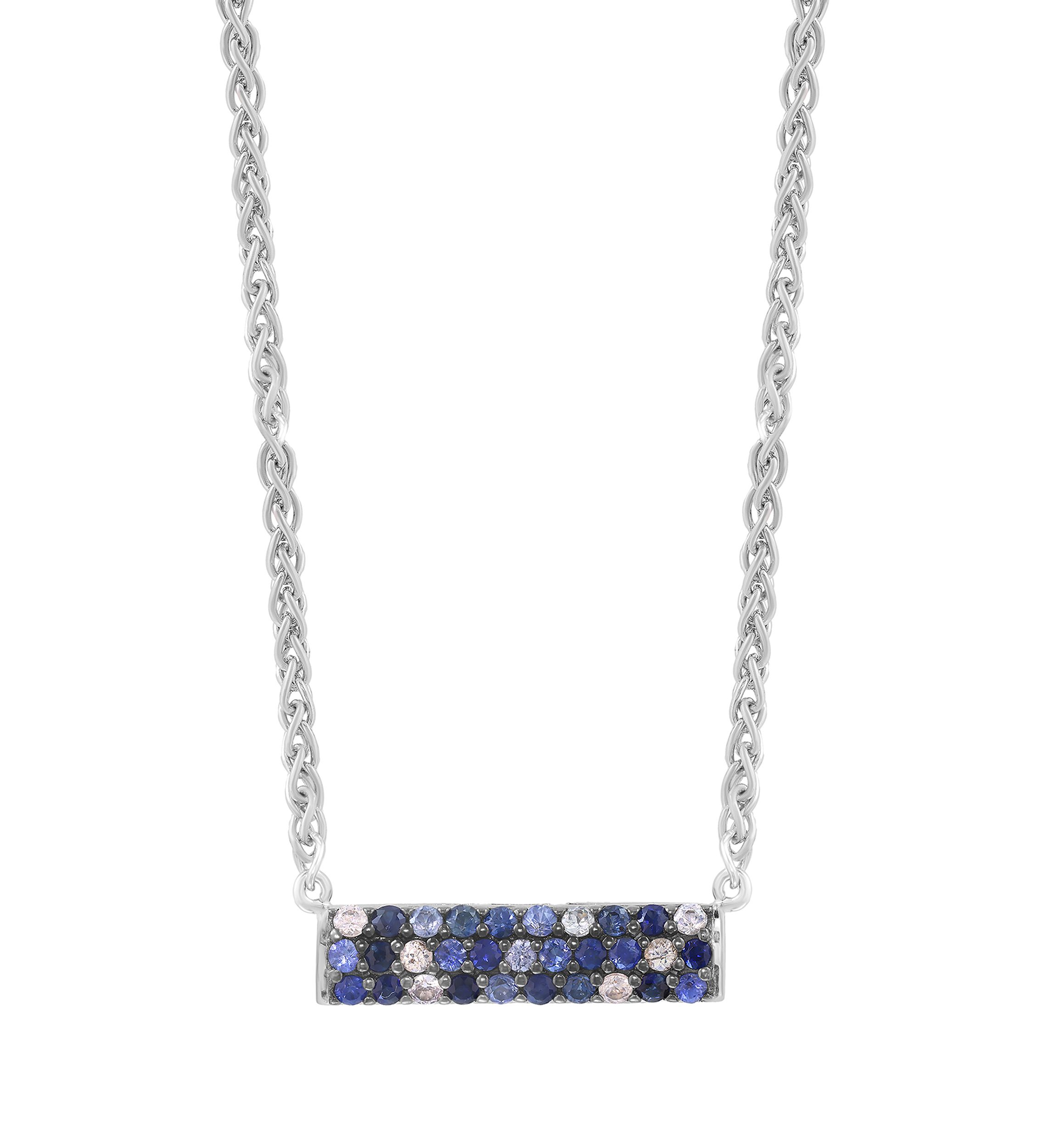 Sterling Silver Sapphire Necklace 