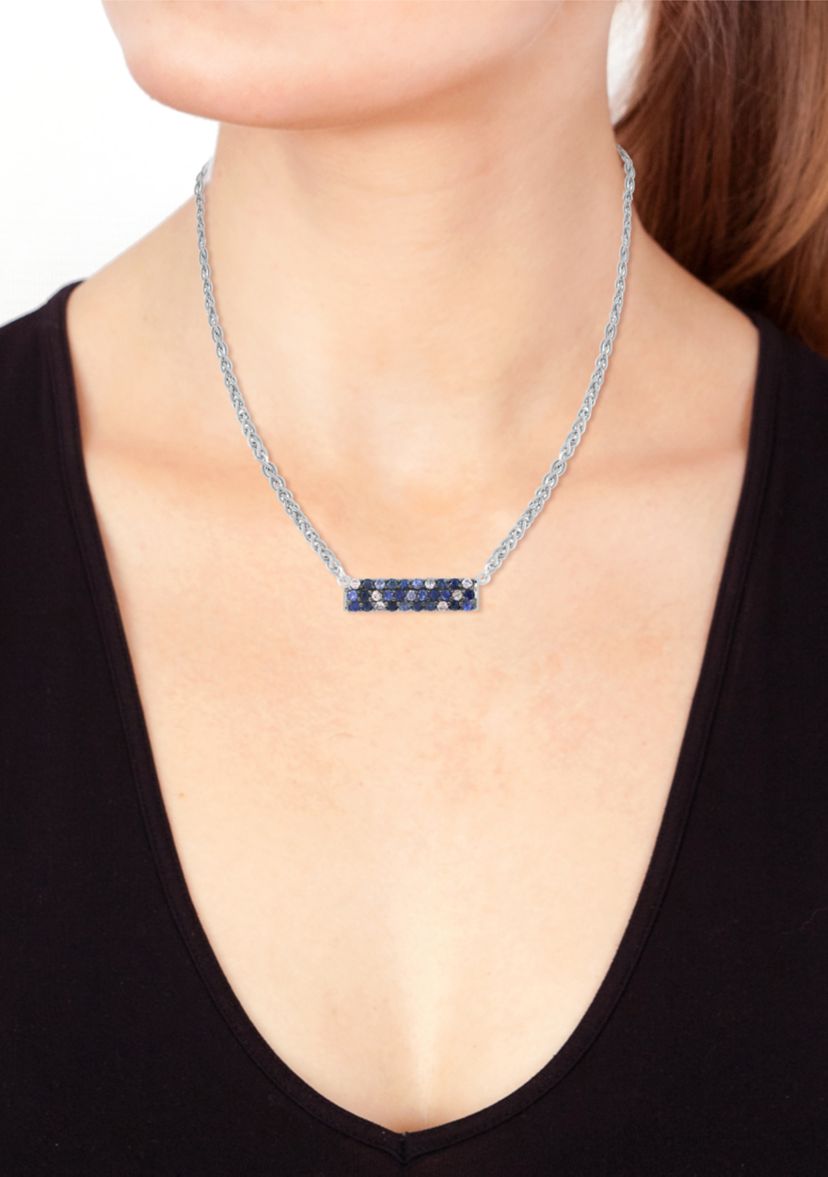 Sterling Silver Sapphire Necklace 
