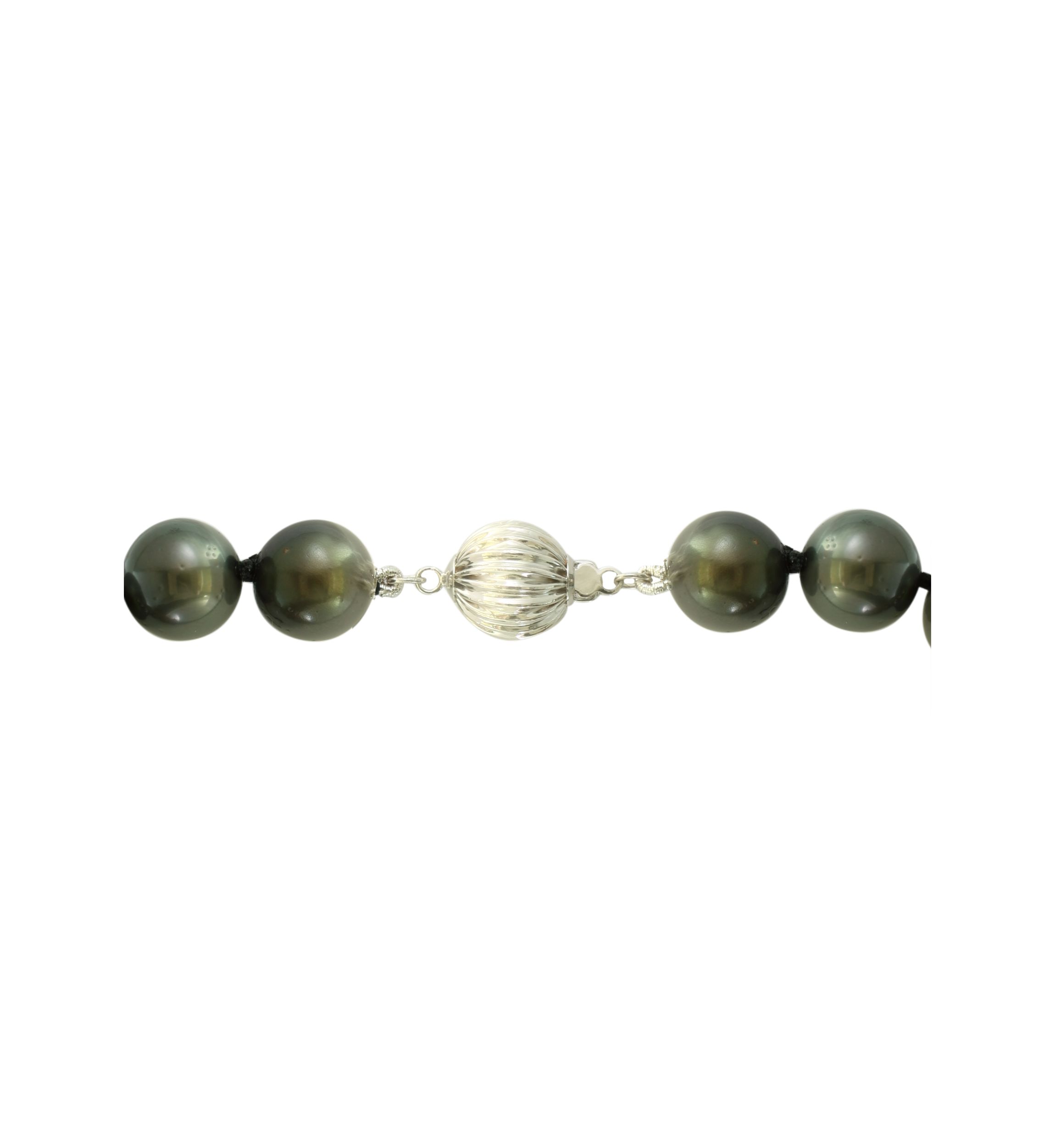 Black Tahitian Pearl Necklace in 14K White Gold