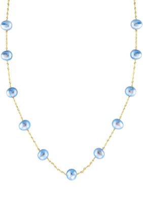 Effy Blue Freshwater Pearl Necklace in 14K Yellow Gold, 16 in