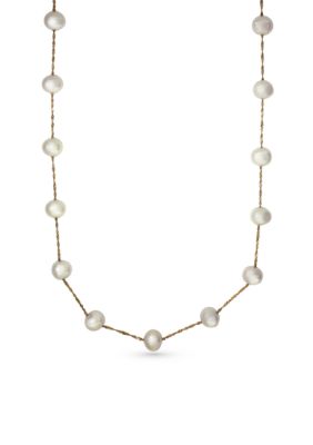 Belk and Co Freshwater Pearl Neckalce in outlet 14K Yellow Gold