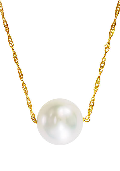 14k Yellow Gold Freshwater Pearl Pendant Necklace