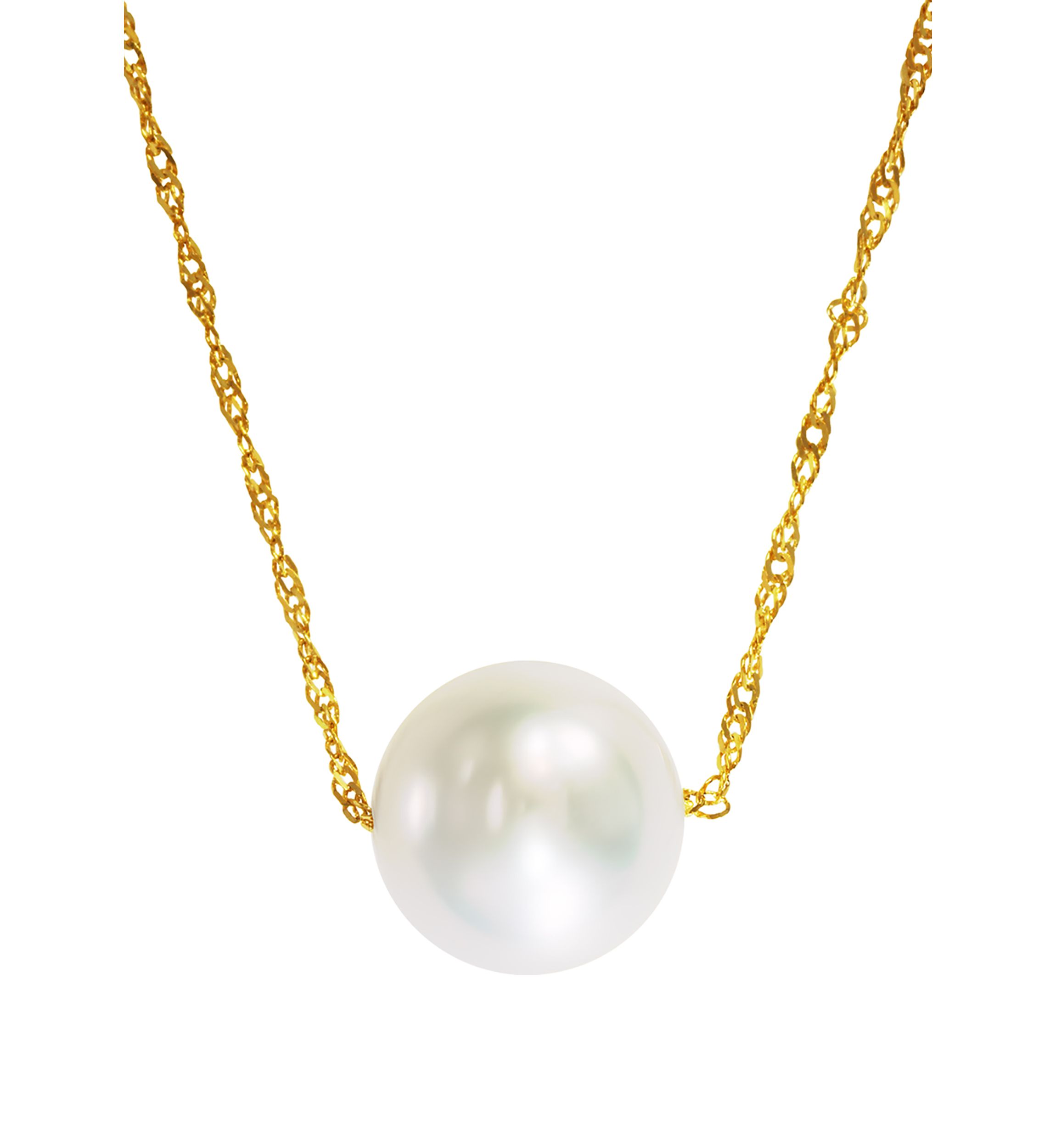 14k Yellow Gold Freshwater Pearl Pendant Necklace