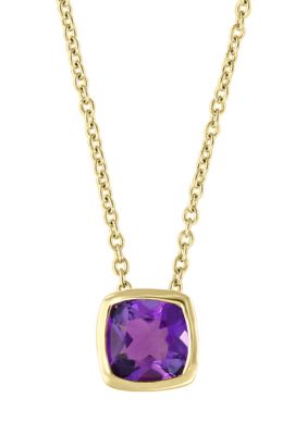 Effy 1 Ct. T.w. Amethyst Necklace In 14K Yellow Gold