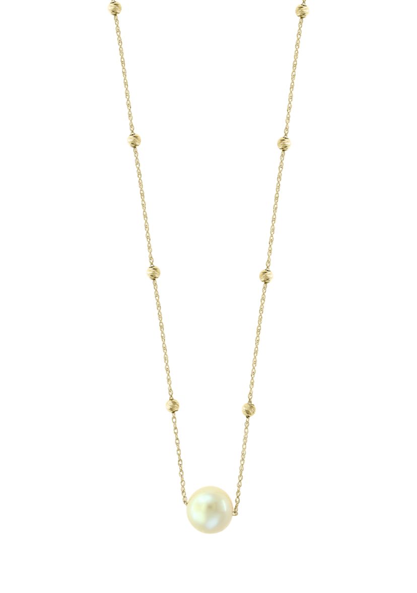 Freshwater Pearl Necklace in 14K Yellow Gold
