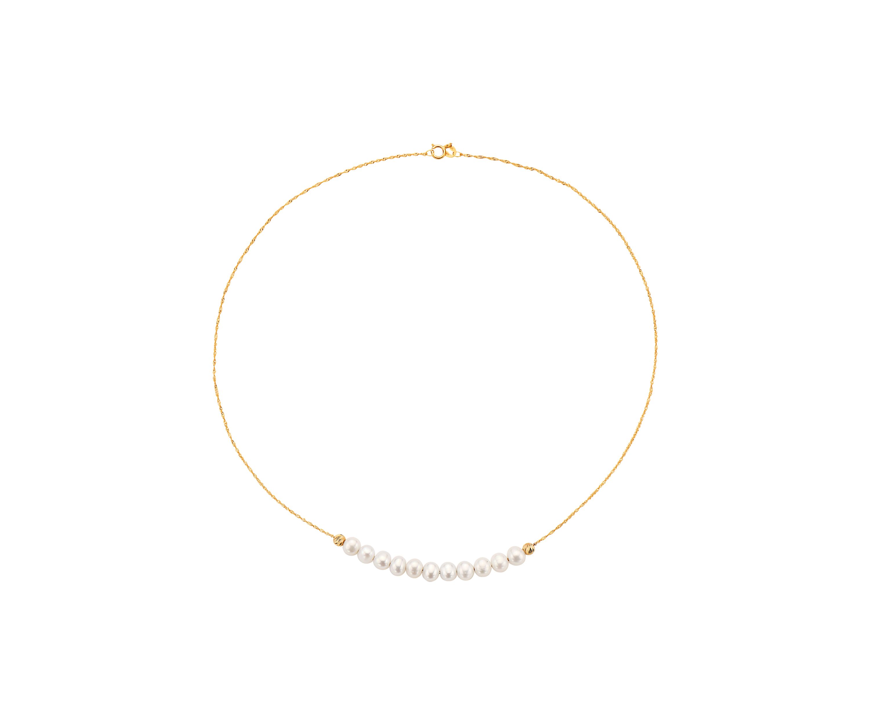 14K Yellow Gold 5.5 Millimeter Freshwater Pearl Necklace 